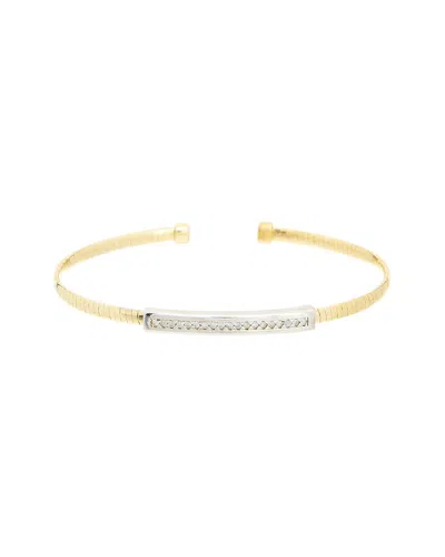 Meshmerise 0.10 Ct. Tw. Diamond 18k Gold Over Silver Bangle Bracelet