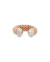 Meshmerise 0.12 Ct. Tw. Diamond 18k Rose Gold Over Silver Ring