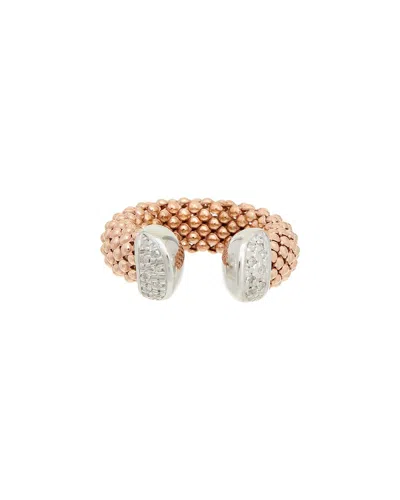 Meshmerise 0.12 Ct. Tw. Diamond 18k Rose Gold Over Silver Ring
