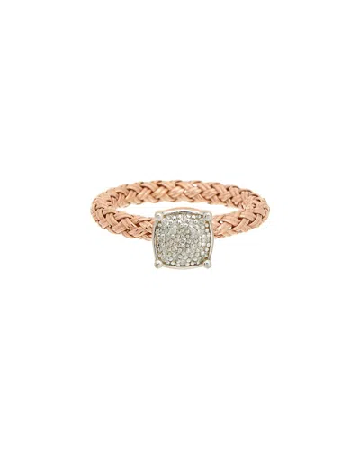 Meshmerise 0.12 Ct. Tw. Diamond 18k Rose Gold Over Silver Ring
