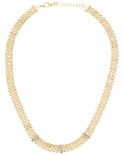 Meshmerise 0.15 Ct. Tw. Diamond 18k Gold Over Silver Necklace