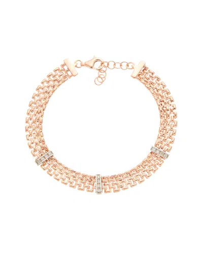 Meshmerise 0.15 Ct. Tw. Diamond 18k Rose Gold Over Silver Bangle Bracelet