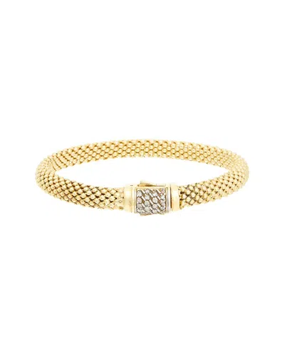 Meshmerise 0.20 Ct. Tw. Diamond 18k Gold Over Silver Bangle Bracelet