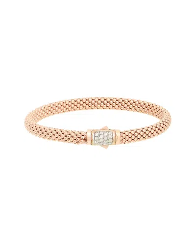 Meshmerise 0.20 Ct. Tw. Diamond 18k Rose Gold Over Silver Bangle Bracelet