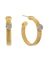 Meshmerise 18k Gold Over Silver 0.12 Ct. Tw. Diamond Earrings