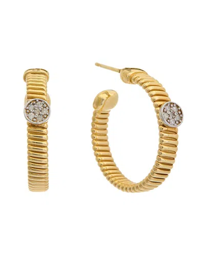 Meshmerise 18k Gold Over Silver 0.12 Ct. Tw. Diamond Earrings