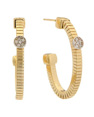 Meshmerise 18k Gold Over Silver 0.12 Ct. Tw. Diamond Earrings