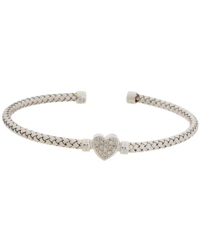 Meshmerise 18k Gold Vermeil 0.1 Ct. Tw. Diamond Mesh Bangle In Metallic