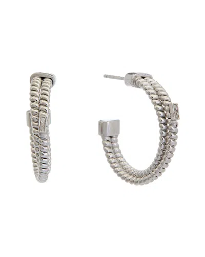 Meshmerise 18k Over Silver 0.03 Ct. Tw. Diamond Earrings