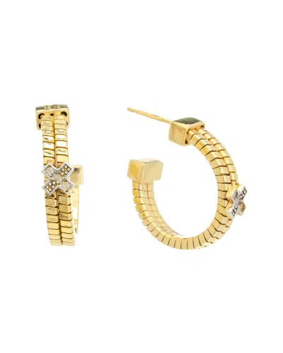 Meshmerise 18k Over Silver 0.03 Ct. Tw. Diamond Earrings