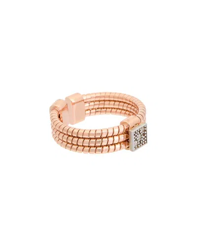Meshmerise 18k Over Silver 0.04 Ct. Tw. Diamond Ring In Gold