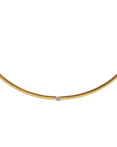 Meshmerise 18k Over Silver 0.04 Ct. Tw. Lab-grown Diamond Necklace In Gold