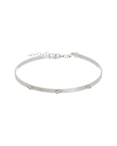 Meshmerise 18k Over Silver 0.05 Ct. Tw. Diamond Bangle