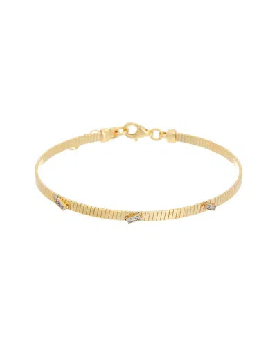 Meshmerise 18k Over Silver 0.05 Ct. Tw. Diamond Bangle