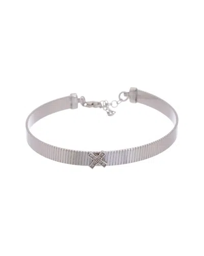 Meshmerise 18k Over Silver 0.05 Ct. Tw. Diamond Bangle Bracelet