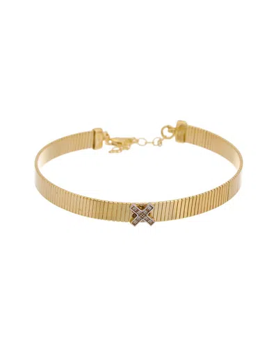 Meshmerise 18k Over Silver 0.05 Ct. Tw. Diamond Bangle Bracelet