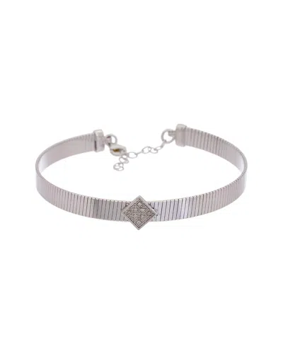 Meshmerise 18k Over Silver 0.05 Ct. Tw. Diamond Bangle Bracelet