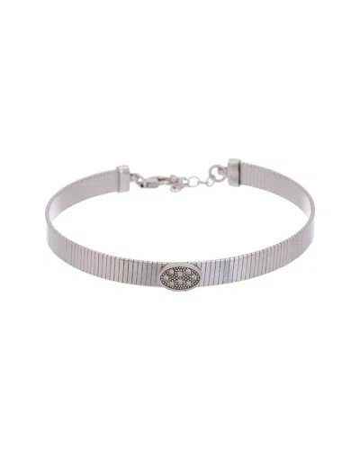 Meshmerise 18k Over Silver 0.05 Ct. Tw. Diamond Bangle Bracelet