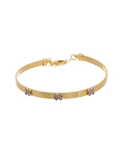 Meshmerise 18k Over Silver 0.05 Ct. Tw. Diamond Bangle Bracelet