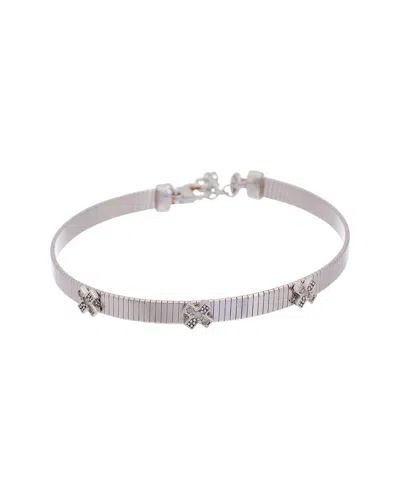 Meshmerise 18k Over Silver 0.05 Ct. Tw. Diamond Bangle Bracelet