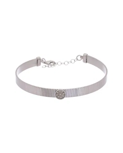Meshmerise 18k Over Silver 0.05 Ct. Tw. Diamond Bangle Bracelet