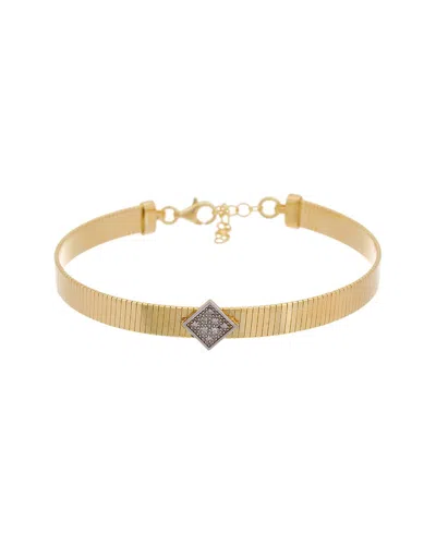Meshmerise 18k Over Silver 0.05 Ct. Tw. Diamond Bangle Bracelet In Gold