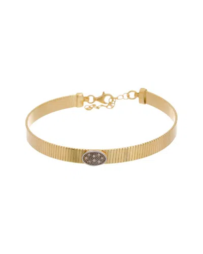 Meshmerise 18k Over Silver 0.05 Ct. Tw. Diamond Bangle Bracelet In Gold