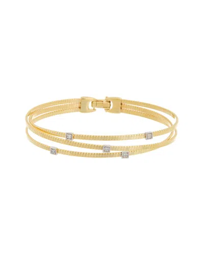 Meshmerise 18k Over Silver Diamond Goose Bangle Bracelet