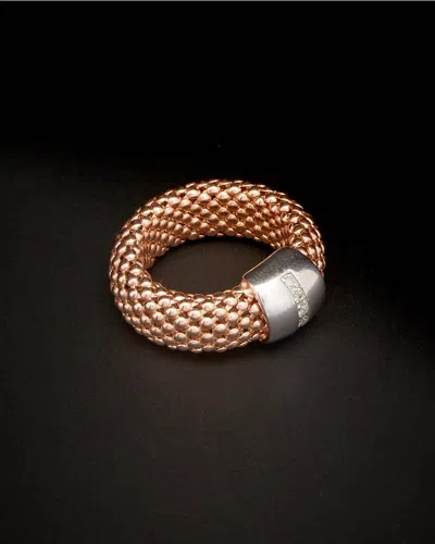 Meshmerise 18k Over Silver Diamond Mesh Ring