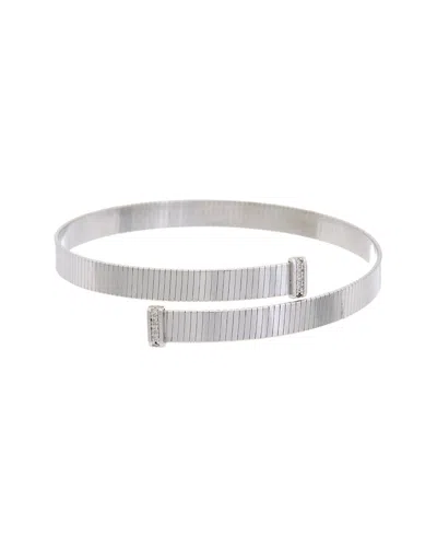 Meshmerise 18k Over Silver 0.06 Ct. Tw. Diamond Bangle Bracelet