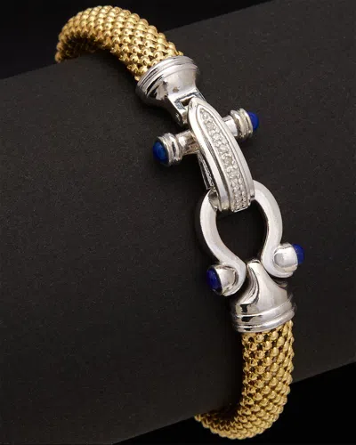 Meshmerise 18k Over Silver 0.06 Ct. Tw. Diamond Bangle Bracelet