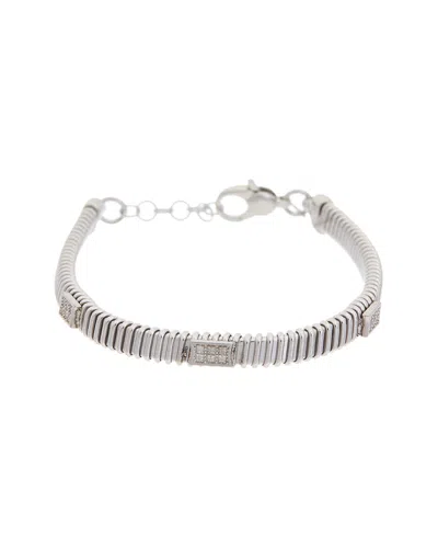 Meshmerise 18k Over Silver 0.06 Ct. Tw. Diamond Bracelet