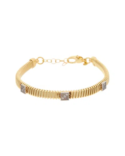 Meshmerise 18k Over Silver 0.06 Ct. Tw. Diamond Bracelet