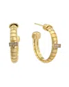 Meshmerise 18k Over Silver 0.06 Ct. Tw. Diamond Earrings