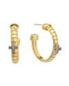 Meshmerise 18k Over Silver 0.06 Ct. Tw. Diamond Earrings