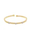 Meshmerise 18k Over Silver Diamond Goose Bangle Bracelet