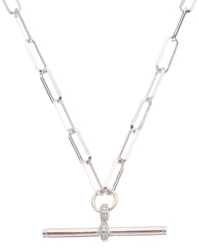 Meshmerise 18k Over Silver 0.06 Ct. Tw. Diamond Necklace In Metallic