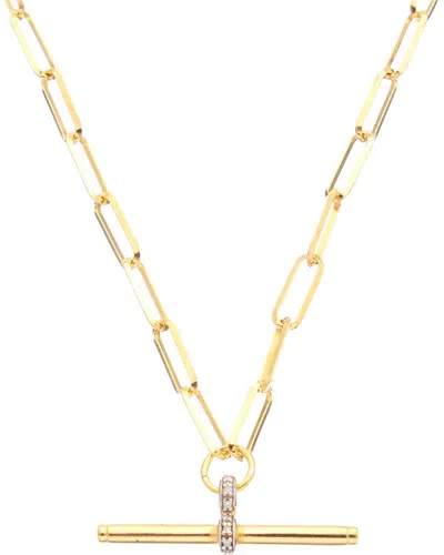 Meshmerise 18k Over Silver 0.06 Ct. Tw. Diamond Necklace In Gold
