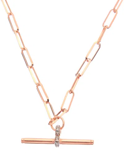 Meshmerise 18k Over Silver 0.06 Ct. Tw. Diamond Necklace In Neutral