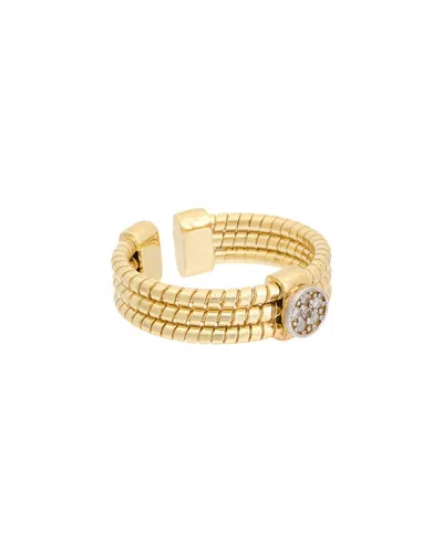 Meshmerise 18k Over Silver 0.06 Ct. Tw. Diamond Ring In Gold