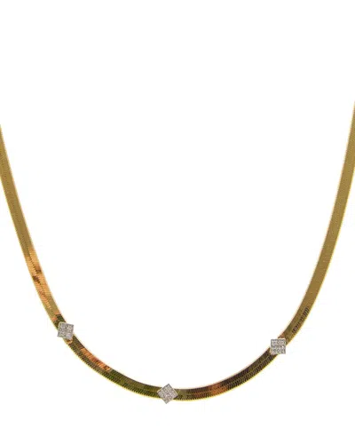 Meshmerise 18k Over Silver 0.06 Ct. Tw. Lab-grown Diamond Necklace In Gold