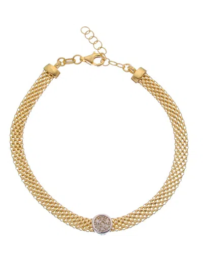Meshmerise 18k Over Silver 0.07 Ct. Tw. Diamond Bracelet