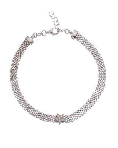 Meshmerise 18k Over Silver 0.07 Ct. Tw. Diamond Bracelet