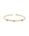 Meshmerise 18k Over Silver 0.08 Ct. Tw. Diamond Bangle Bracelet