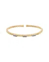 Meshmerise 18k Over Silver 0.08 Ct. Tw. Diamond Bangle Bracelet
