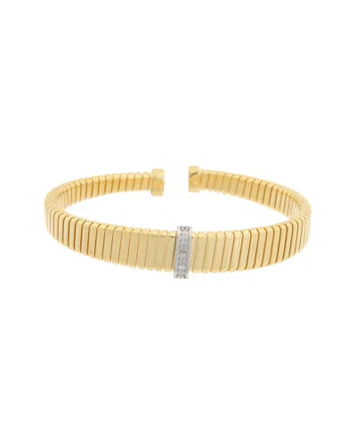 Meshmerise 18k Over Silver Diamond Goose Bangle Bracelet