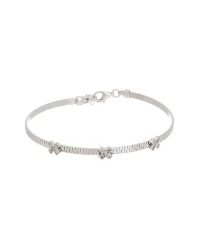 MESHMERISE MESHMERISE 18K OVER SILVER 0.09 CT. TW. DIAMOND BANGLE