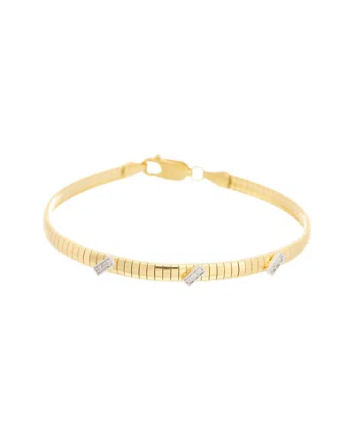 Meshmerise 18k Over Silver 0.09 Ct. Tw. Lab-grown Diamond Bracelet In Transparent