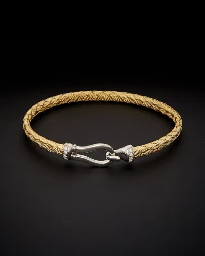 Meshmerise 18k Over Silver Diamond Bangle Bracelet