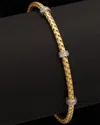 Meshmerise 18k Over Silver Diamond Bangle Bracelet